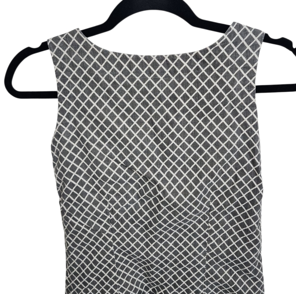 Bombay Grey Striped Patch Front Pockets Linen Mini Dress Size XS - Picture 9 of 14